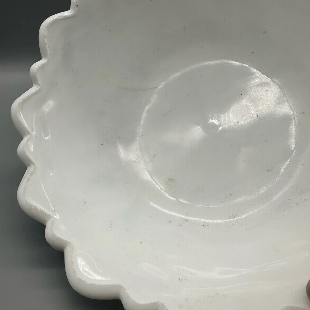 Indiana Glass Wild Rose milk glass footed bowl